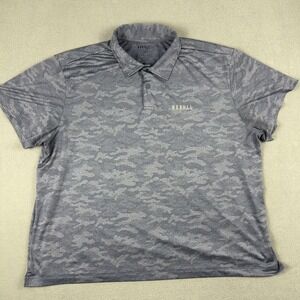 NOBULL Polo Shirt‎ Mens 3XL Blue Camo Performance Golf Athletic Lightweight Tech
